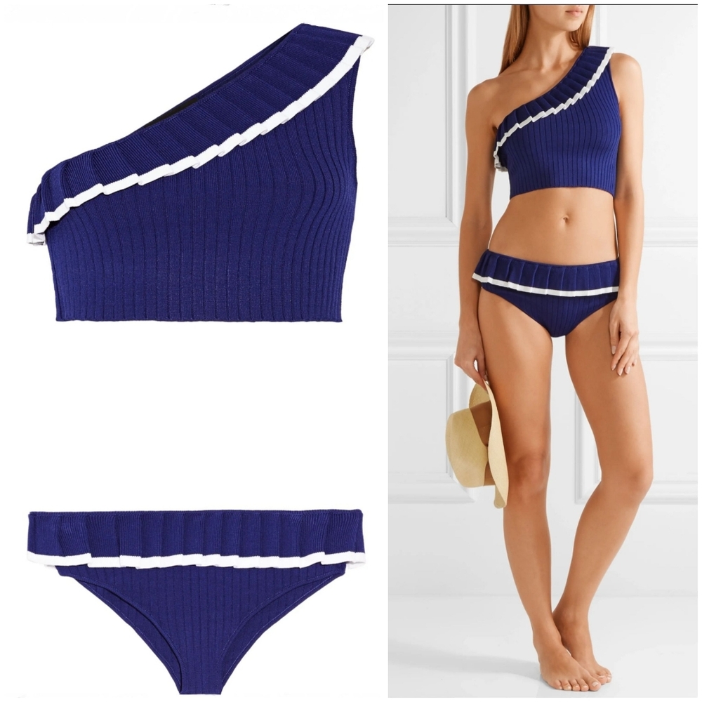 Tabula Rasa Aracari one-shoulder Bikini in Blue XS